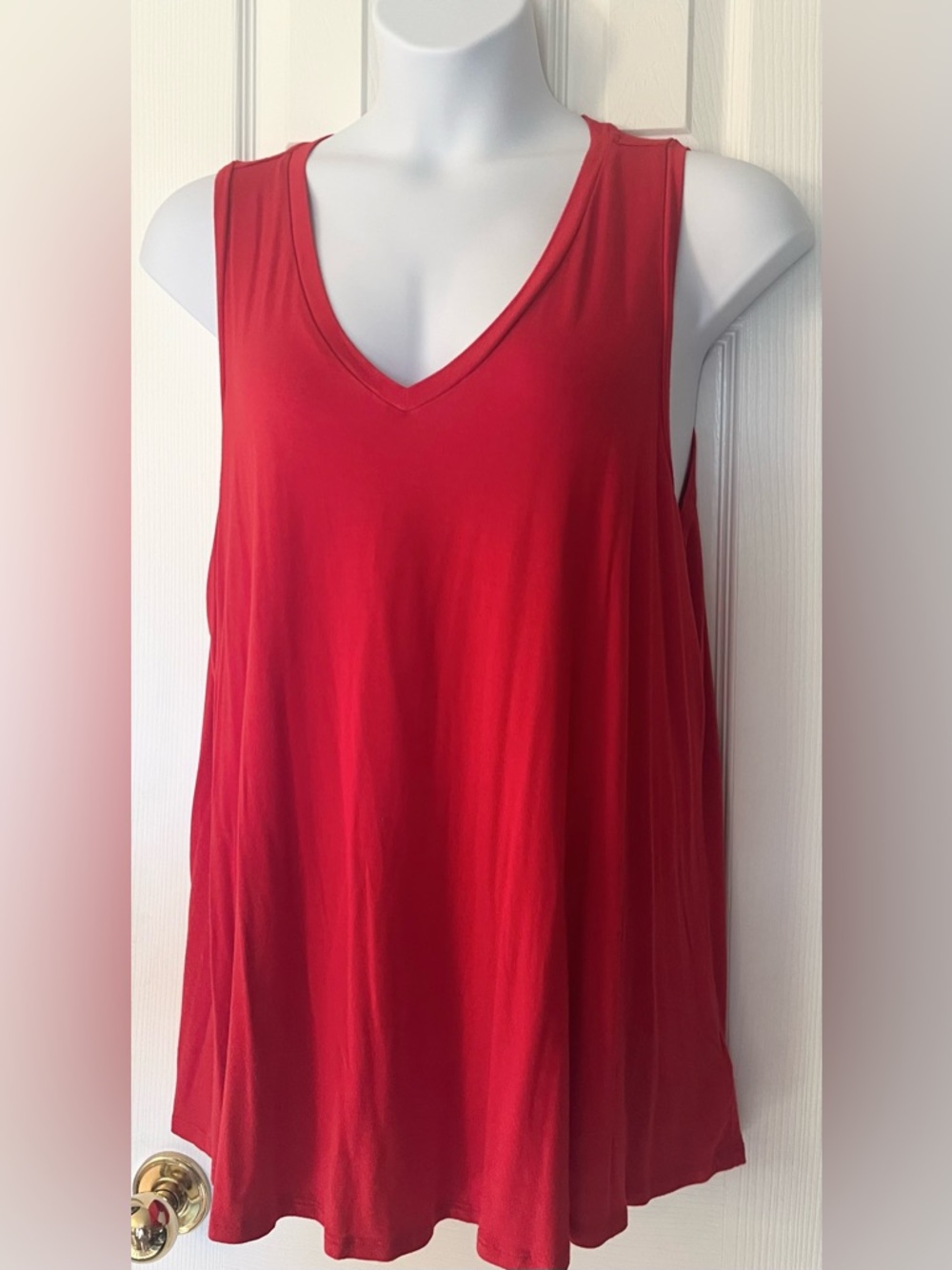 Modcloth Red V-Neck Swing Tank - Plus Size 1X
